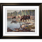 Feeding Time par Carl Rungius - Impression encadree - 34" x 30"-Impression d'art de haute qualité avec passe-partout et encadrement professionnel