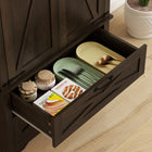 HOMCOM - Armoire de cuisine garde-manger 64 po avec portes et tiroirs - brun-Une étagère réglable à trois niveaux s’adapte à différentes tailles d’articles 