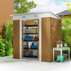 Outsunny - abri de rangement extérieur 6 pi x 4 pi - jaune-Parois et toit en panneaux d’acier, résistants à la rouille et à la pluie  
