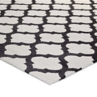 Modway - Lida Treillis marocain Tapis de 5 pi l x 8 pi L - Ivoire et charbon de bois-Dessous du tissu de jute adhéré