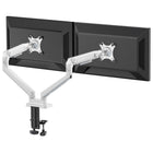 ShoppingAll - Bras De Moniteur Haut De Gamme À Fixation De Bureau Pour Deux Écrans, Blanc-ressort mécanique: réglage fluide et maintien stable