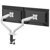 ShoppingAll - Bras De Moniteur Haut De Gamme À Fixation De Bureau Pour Deux Écrans, Blanc-ressort mécanique: réglage fluide et maintien stable