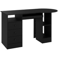 HOMCOM - Bureau d'ordinateur avec tiroirs - 49,25 po L x 23,5 po l x 29,25 po H - noir-Un bureau au style moderne s'accordera avec n'importe quel décor dans votre bureau à domicile