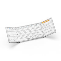 ProtoArc - Clavier Bluetooth pliable - Blanc / Argent-Portabilité ultime : Le clavier Bluetooth tri-pliable XK01 de ProtoArc est conçu pour la commodité en déplacement, se pliant en un paquet compact et de poche, ce qui en fait le compagnon de voyage idéal