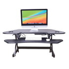 Rocelco - Rehausseur de bureau d'angle réglable assis/debout de 46 po avec tapis anti-fatigue - Noir-CADR peut contenir 1 ou 2 moniteurs et/ou un ordinateur portable avec beaucoup d'espace pour travailler