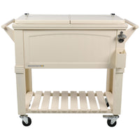 Permasteel - Glacière de patio style mobilier 80 pintes - Crème-Glacière de patio roulante antique de 80 pintes