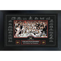 Chicago Blackhawks 2010 Stanley Cup Replica Signature Frame with Game-Used Net - Impression encadree - 35" x 23"-Qualité supérieure - print framed