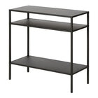 Hudson&Canal - Table d'appoint rectangulaire Ricardo (24 po de largeur) - Bronze noirci-Le dessus a une capacité de poids de 20 lb, les étagères du milieu peuvent supporter 20 lb chacune, l'étagère inférieure peut supporter 30 lb