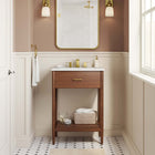 Modway - Zaire 24" Vanette de salle de bain - Blanc noyer-Tir de poignée métallique