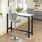HOMCOM - Tabourets de bar pivotants à hauteur de comptoir réglable avec repose-pieds - gris - paquet de 2-Imitation du design de chaise de bar, adapté aux comptoirs, cafés, pubs, bars à domicile   
