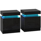 HOMCOM - Table de chevet pour chambre - noir - lot de 2-Fonctionne bien comme table de chevet, table d’appoint pour canapé ou petit organiseur pour les petites pièces 