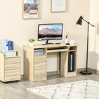 HOMCOM - Bureau d'ordinateur avec tiroirs - 49,25 po L x 23,5 po l x 29,25 po H - naturel-L’espace généreux sous le bureau vous permet d’étendre vos jambes confortablement