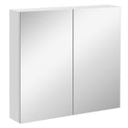 Kleankin - Armoire avec miroir, portes et étagère - blanc-Le design mural permet d’économiser de l’espace au sol   