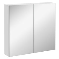 Kleankin - Armoire avec miroir, portes et étagère - blanc-Le design mural permet d’économiser de l’espace au sol   
