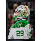 Jake Oettinger Stars 2025 Playoffs - Toile encadree - 22" x 31"-Impression sur toile de qualité supérieure avec bordures enveloppées