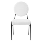 Modway - Craft Tissu rembourré Fauteuils d’accompagnement à manger Ensemble de 2 - Noir Blanc-10