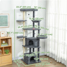 PawHut - Arbre à chat extra haut 79 po, grande tour pour chats d’intérieur-Inclut un kit anti-basculement, garantissant la sécurité de vos chats actifs pendant le jeu 