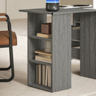 HOMCOM - Bureau d'ordinateur avec rangement - 47,25 po L x 19,25 po l x 28,25 po H - gris-Fabriqué en panneau d’ingénierie épais avec un revêtement en mélamine, résistant aux rayures et à l’eau 