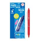 Stylo à encre gel effaçable Frixion Clicker de Pilot, pointe à bille roulante, rétractable, rechargeable, 0,7 mm, rouge, paquet de 12 (BLRT–FR7–RD)-Stylo à bille roulante effaçable