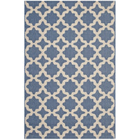 Modway - Cerelia Treillis marocains intérieurs et extérieurs Tapis 9 pi l x 12 pi L - Bleu et beige-Tapis à treillis marocain