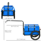 Aosom - Remorque de transport pour vélo - Charge max 88 lb - Bleu-La porte arrière peut être posée à plat, permettant de transporter des objets volumineux ou encombrants
