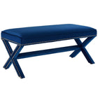 Modway - Rivet Performance Velvet Banc - Marine-Banc en tissu rembourré Chic Modern