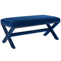Modway - Rivet Performance Velvet Banc - Marine-Banc en tissu rembourré Chic Modern