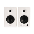 Edifier - MR4 - True Sound Monitoring avec entrée multiconnection - Blanc-Équipé de deux boutons pour régler séparément les commandes haute et basse fréquence, et d'un bouton pratique sur le panneau avant pour régler le volume et les modes sonores