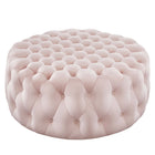 Modway - Amour Gros rond à boutons touffés Performance Velvet Ottoman - Rose-Ottoman à accents à boutons touffés