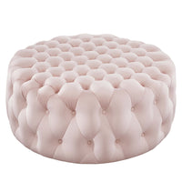 Modway - Amour Gros rond à boutons touffés Performance Velvet Ottoman - Rose-Ottoman à accents à boutons touffés