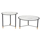 Zuo - Davis Table basse - Blanc/Noir - Ensemble de 2-Fini terrazzo imitation marbre au look moderne raffiné