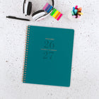 AT-A-GLANCE - Agenda scolaire hebdomadaire/mensuel Signature Lite 2026-2027 - 11 po H x 8 3/8 po l - sarcelle - bilingue-Pochette en poly double face