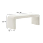 Modway - Simba Tissu Boucle Banc long de la chute d’eau - Ivoire-Nubby Texture