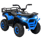 Qaba - Véhicule électrique pour enfants 12V à batterie avec 4 roues à suspension à ressort - bleu-Quatre roues à bande de roulement avec suspension assurent des trajets en douceur sur différents terrains 
