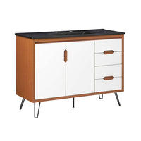 Modway - Energize 48" Vanette de salle de bain - Noir blanc cerise-Vanité de salle de bain moderne du milieu du siècle