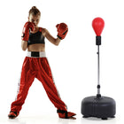 Soozier - Ensemble de sac de boxe avec 6 ventouses et gants de boxe-La base se remplit avec 88 lb (40 kg) de sable ou 66 lb (30 kg) d'eau pour plus de stabilité