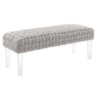 Modway - Prologue Tissé Performance Velvet Ottoman - Gris clair-Ottoman en velours