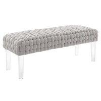 Modway - Prologue Tissé Performance Velvet Ottoman - Gris clair-Ottoman en velours