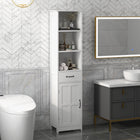 Kleankin - Armoire colonne pour salle de bain avec trois étagères ouvertes - blanc-Couleur : Blanc 