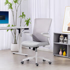 HOMCOM - Chaise de bureau ergonomique avec soutien lombaire - gris-Restez confortable toute la journée avec un siège respirant aspect lin et un dossier en maille 