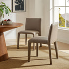 Modway - Rhodes Cuir végétalien rembourré Chaise à manger - Brun champignon-Glissières de plancher sans marquage