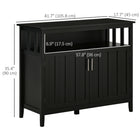 HOMCOM - Buffet bahut de rangement 41,75 po L - noir-Ce meuble autoportant est doté d'un système anti-basculement et peut être fixé au mur pour éviter qu'il ne bascule 