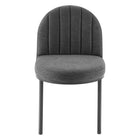 Modway - Isla Chenal Touffé Tissu rembourré Fauteuil d’appoint de salle à manger - Charbon noir-Capacité de poids de la chaise : 331 lb.