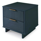 Manhattan Comfort - Table de nuit moderne Granville 18,11" à 2 tiroirs - Bleu Minuit - Lot de 2-Base de balai moderne ouverte avec pieds latéraux ajoutant un design de mode sans couture et de la durabilité