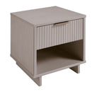 Manhattan Comfort - Table de nuit moderne Granville 1 tiroir 46 cm - gris clair - lot de 2-Parfait pour le rangement de chevet, les lampes ou les objets de décoration