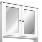 Kleankin - Armoire à pharmacie avec miroir - blanc-Matériaux : MDF, Verre miroir 