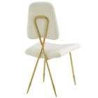 Modway - Ponder Performance Velvet Fauteuil d’appoint de salle à manger - Ivoire-Limite de poids : 330 lbs.