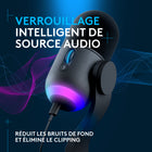 Logitech - G Yeti GX microphone gaming RVB dynamique avec LIGHTSYNC - Noir-Verrouillage intelligent de source audio: ajuste intelligemment votre gain en utilisant un limiteur analogique pour éviter le clipping et un expander descendant pour réduire le bruit ambiant