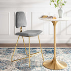 Modway - Ponder Performance Velvet Tabouret de bar - Gris-Rembourrage en mousse dense