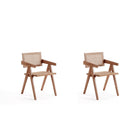 Manhattan Comfort - Lot de 2 chaises de salle à manger avec accoudoirs Hamlet 19,67 po style industriel chic - Nature-Chaise de salle à manger moderne au style industriel chic avec assise en cannage idéale pour la salle à manger lot de 2
